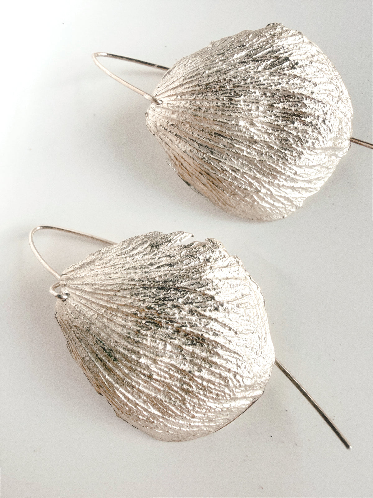 Rose petals silver earrings